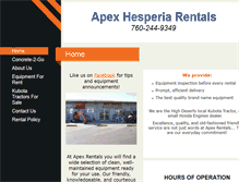 Tablet Screenshot of apexhesperiarentals.com